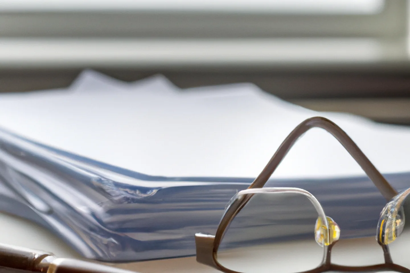 Legal documents and deed for selling land in New Jersey laid out on a desk