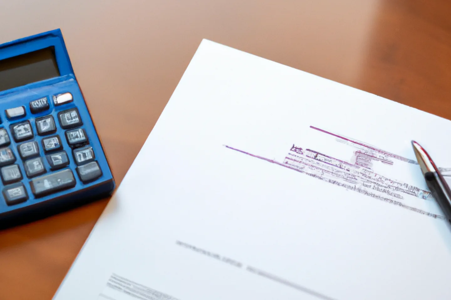 Tax forms, calculator, and New Jersey property documents on a desk