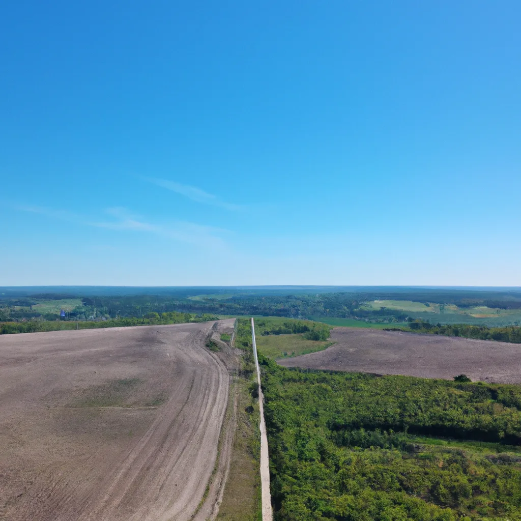 Aerial view of a New Jersey land parcel surrounded by trees and fields